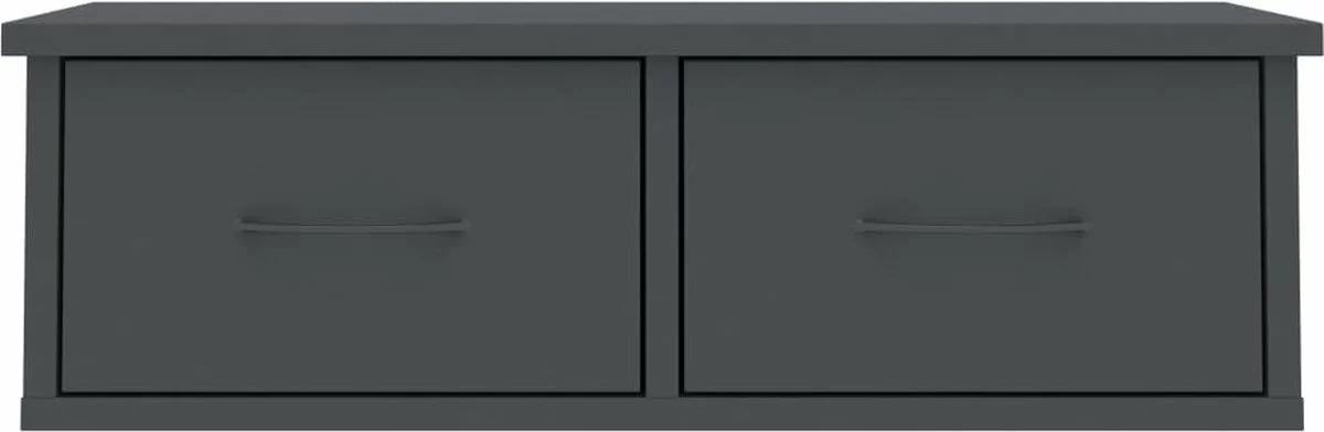 Furniture Limited - Wandschap Met Lades 60x26x18,5 Cm Bewerkt Hout Grijs - Afbeelding 3