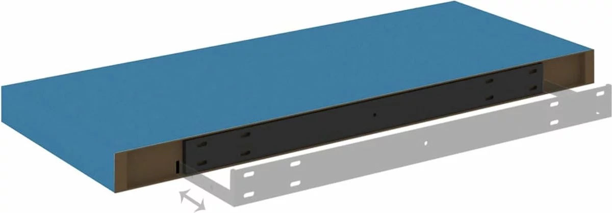 Furniture Limited - Wandschap Zwevend 60x23,5x3,8 Cm MDF Blauw - Afbeelding 6