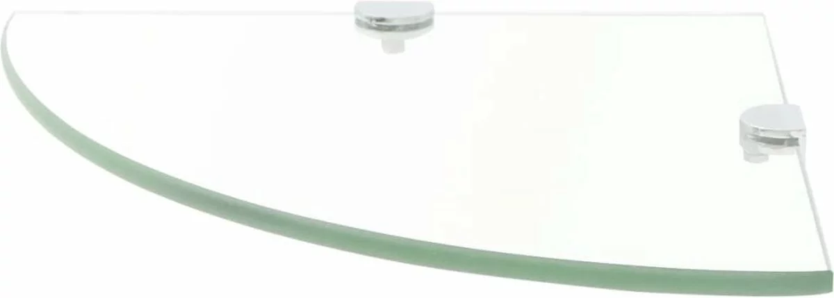 Furniture Limited - Hoekschappen 2 St Met Chromen Dragers 35x35 Cm Glas Transparant - Afbeelding 5