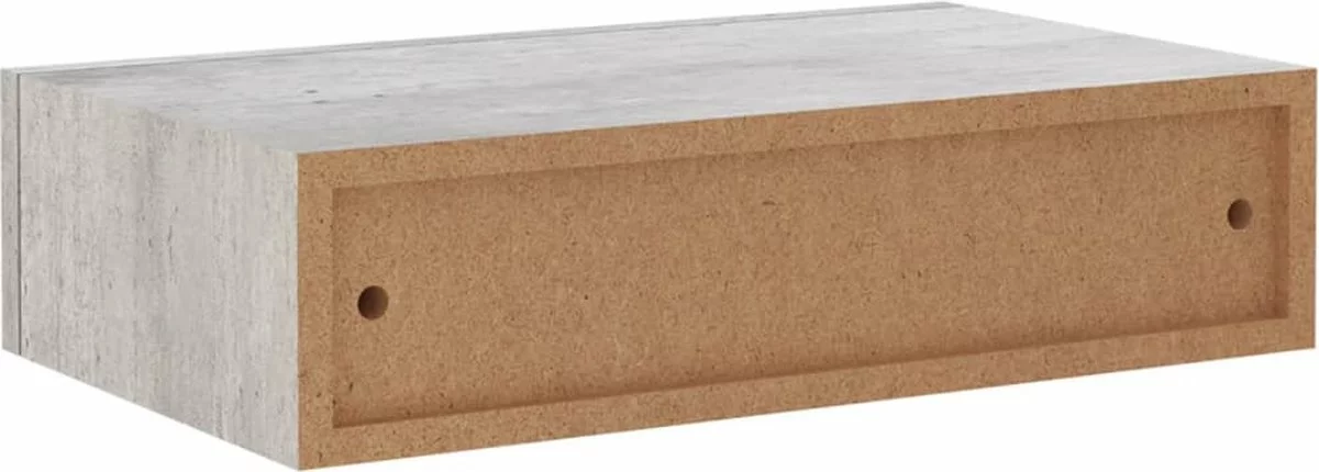Furniture Limited - Wandschappen 2 St Met Lade 40x23,5x10 Cm MDF Betongrijs - Afbeelding 9