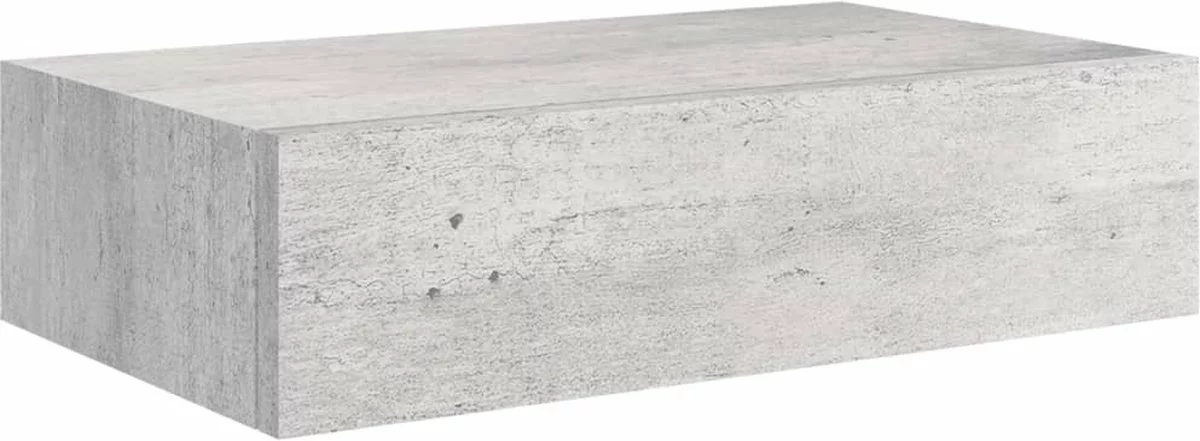 Furniture Limited - Wandschappen 2 St Met Lade 40x23,5x10 Cm MDF Betongrijs - Afbeelding 5