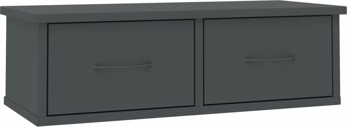Furniture Limited - Wandschap Met Lades 60x26x18,5 Cm Bewerkt Hout Grijs - Afbeelding 6