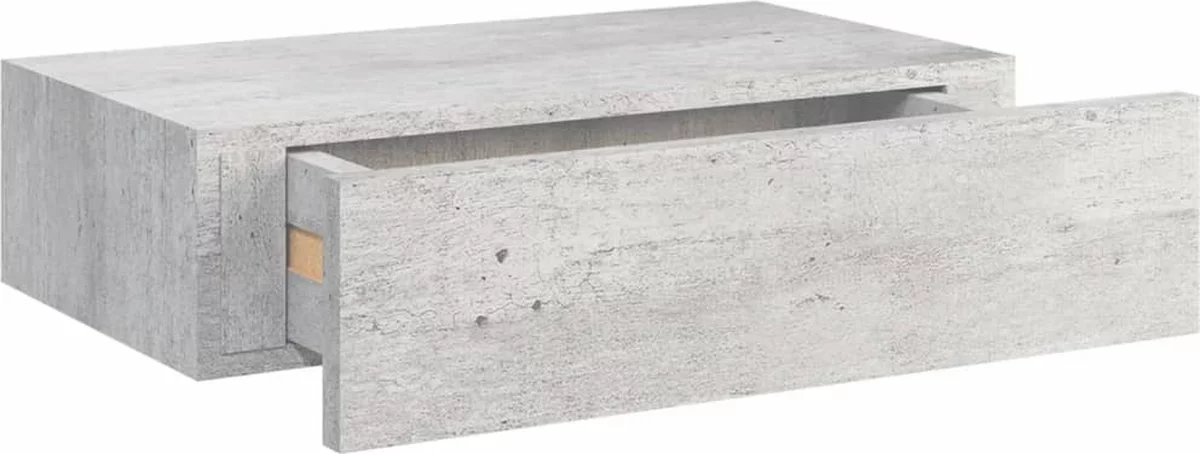 Furniture Limited - Wandschappen 2 St Met Lade 40x23,5x10 Cm MDF Betongrijs - Afbeelding 8
