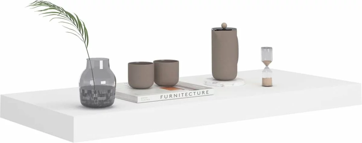 Furniture Limited - Wandschappen Zwevend 2 St 60x23,5x3,8 Cm MDF Wit - Afbeelding 4