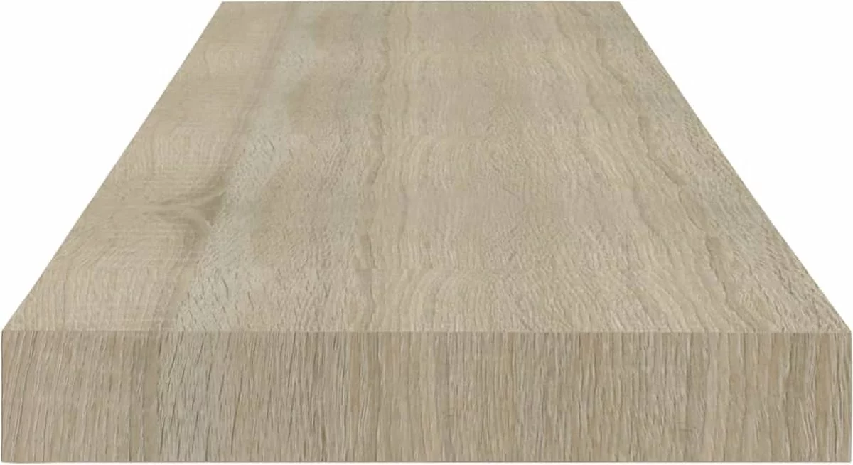 Furniture Limited - Wandschappen Zwevend 2 St 80x23,5x3,8 Cm MDF Eikenkleurig - Afbeelding 3