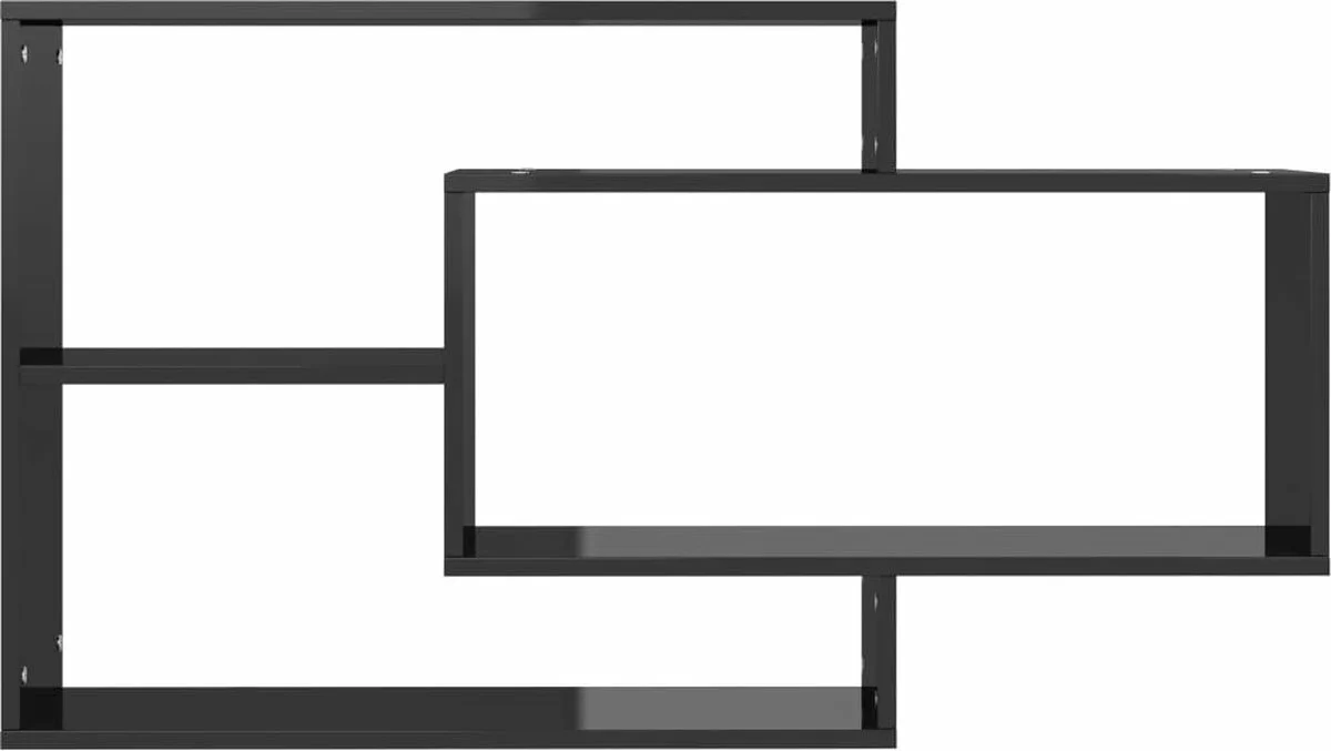 Furniture Limited - Wandschappen 104x20x58,5 Cm Bewerkt Hout Hoogglans Zwart - Afbeelding 5