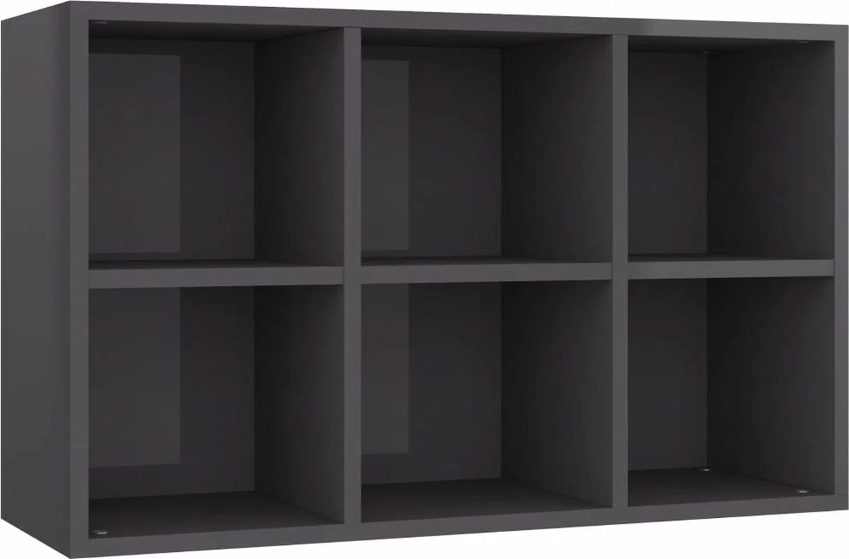Furniture Limited - Boekenkast/dressoir 66x30x97,8 Cm Bewerkt Hout Hoogglans Grijs - Afbeelding 2