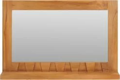 Furniture Limited - Wandspiegel Met Schap 60x12x40 Cm Massief Teakhout