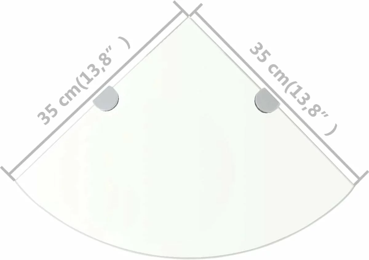Furniture Limited - Hoekschappen 2 St Met Chromen Dragers 35x35 Cm Glas Transparant - Afbeelding 3