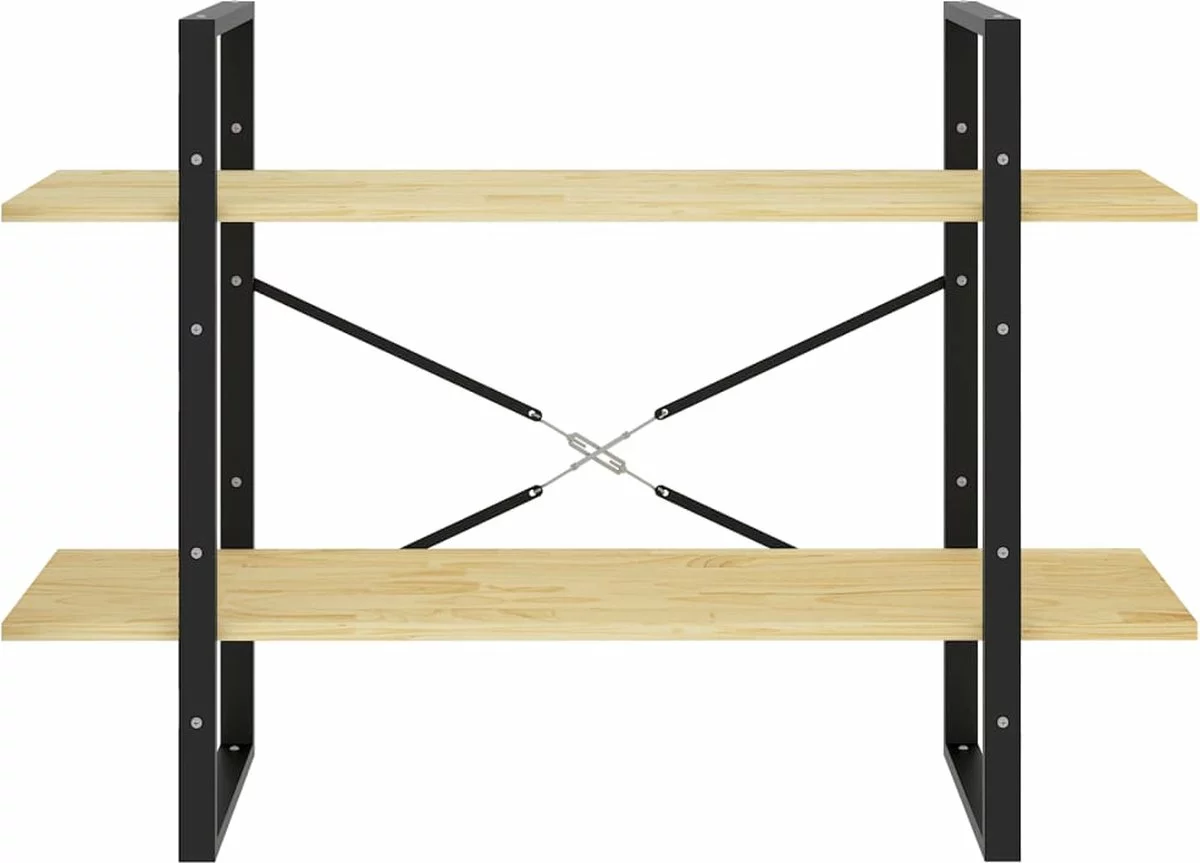 Furniture Limited - Boekenkast Met 2 Schappen 100x30x70 Cm Massief Grenenhout - Afbeelding 7