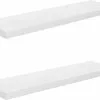 Furniture Limited - Wandschappen Zwevend 2 St 90x23,5x3,8 Cm MDF Hoogglans Wit