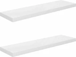 Furniture Limited - Wandschappen Zwevend 2 St 90x23,5x3,8 Cm MDF Hoogglans Wit