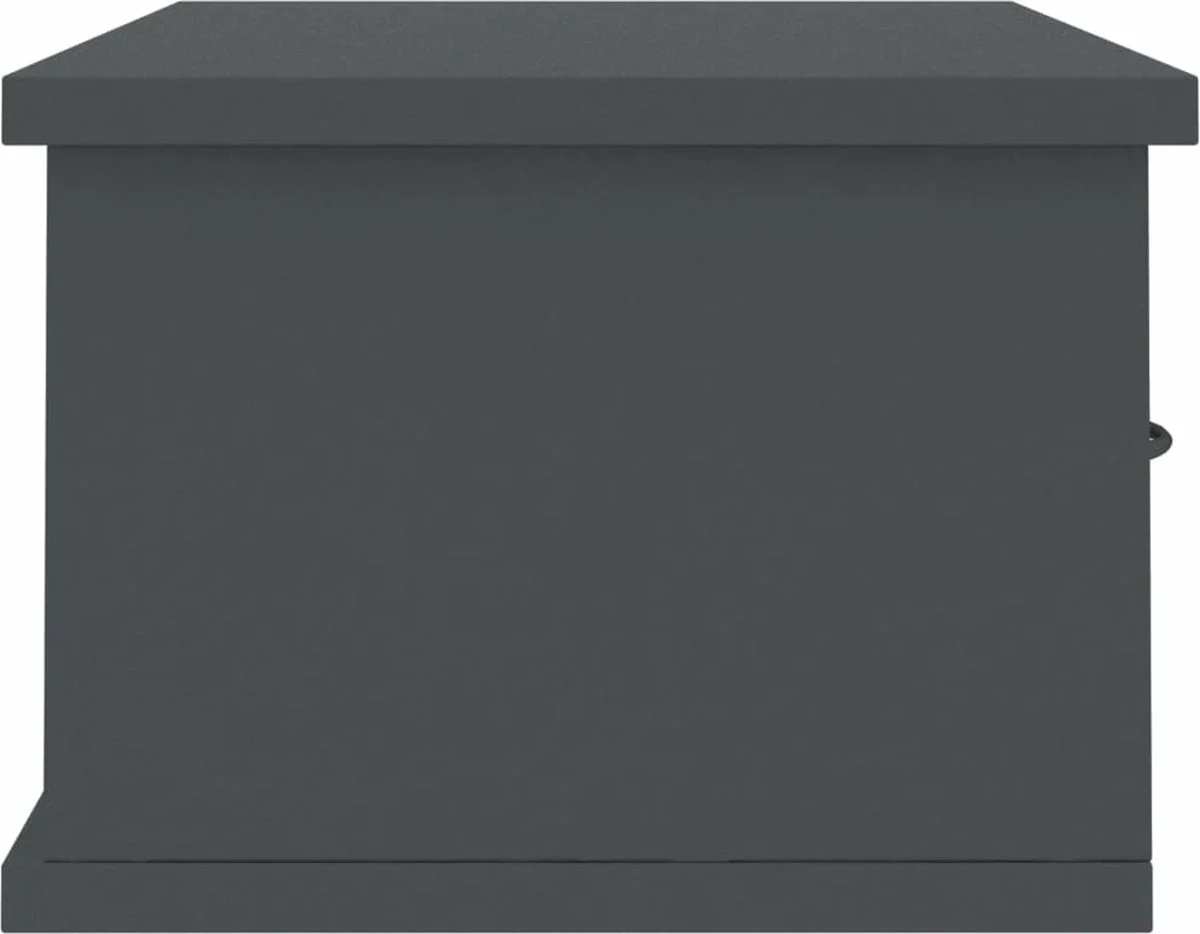 Furniture Limited - Wandschap Met Lades 60x26x18,5 Cm Bewerkt Hout Grijs - Afbeelding 2