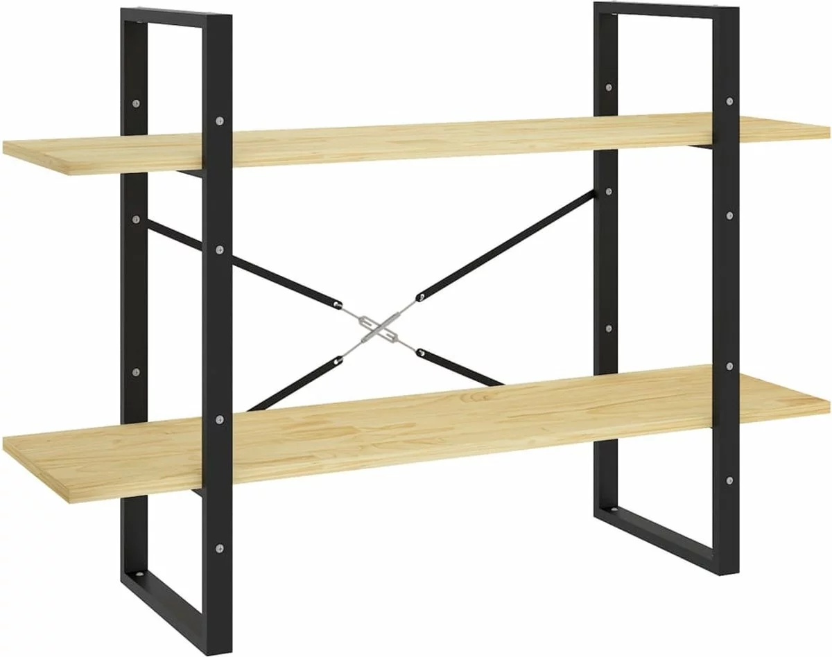 Furniture Limited - Boekenkast Met 2 Schappen 100x30x70 Cm Massief Grenenhout - Afbeelding 9