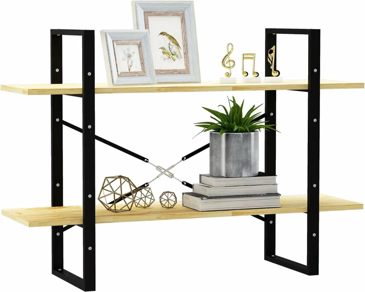 Furniture Limited - Boekenkast Met 2 Schappen 100x30x70 Cm Massief Grenenhout - Afbeelding 6