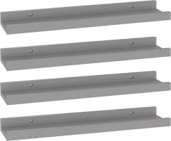 Furniture Limited - Wandschappen 4 St 40x9x3 Cm Grijs