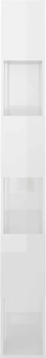 Furniture Limited - Boekenkast/kamerscherm 80x24x186 Cm Spaanplaat Hoogglans Wit - Afbeelding 5