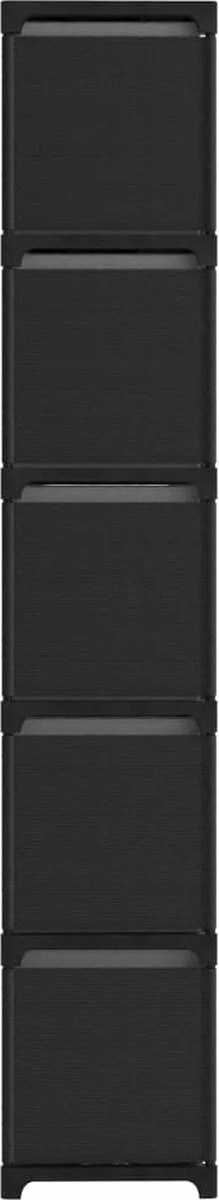 Furniture Limited - Kast Met 15 Vakken Met Boxen 103x30x175,5 Cm Stof Zwart - Afbeelding 9