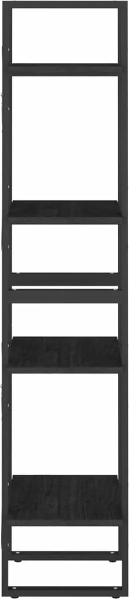 Furniture Limited - Boekenkast Met 4 Schappen 40x30x140 Cm Massief Grenenhout Zwart - Afbeelding 3