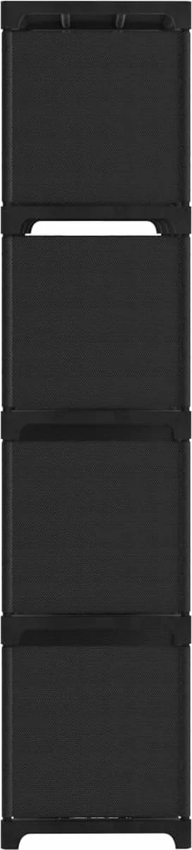 Furniture Limited - Kast Met 12 Vakken 103x30x141 Cm Stof Zwart - Afbeelding 7