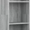 Furniture Limited - Boekenkast 40x24x175 Cm Bewerkt Hout Grijs Sonoma Eikenkleurig
