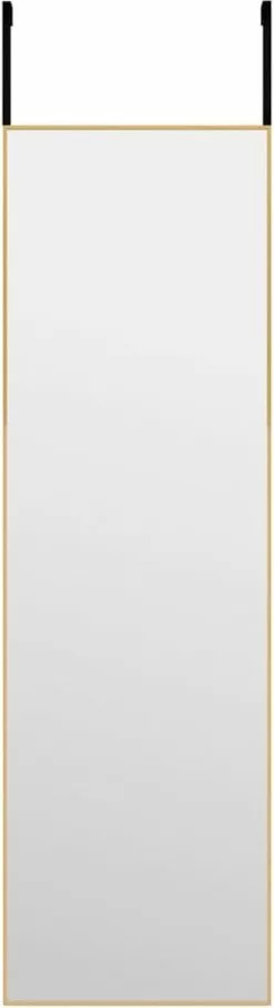 Furniture Limited - Deurspiegel 30x100 Cm Glas En Aluminium Goudkleurig