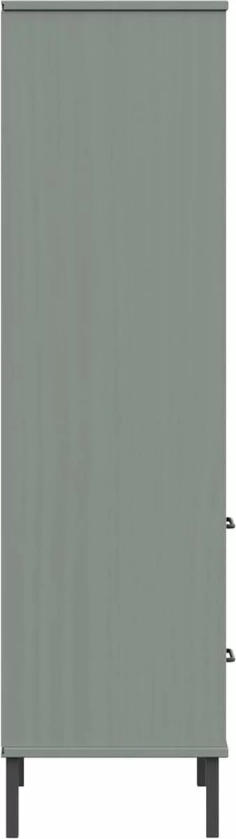 Furniture Limited - Boekenkast Met 2 Lades OSLO 60x35x128,5 Cm Massief Hout Grijs - Afbeelding 3