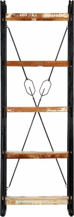 Furniture Limited - Boekenkast Met 5 Schappen 60x30x180 Cm Massief Gerecycled Hout