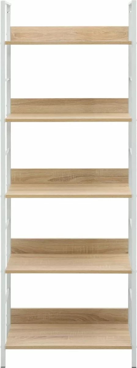 Furniture Limited - Boekenkast 5 Schappen 60x27,6x158,5 Cm Spaanplaat Eikenkleurig - Afbeelding 3