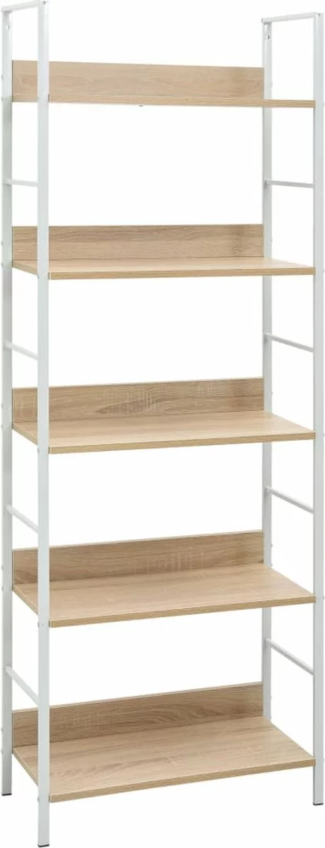 Furniture Limited - Boekenkast 5 Schappen 60x27,6x158,5 Cm Spaanplaat Eikenkleurig