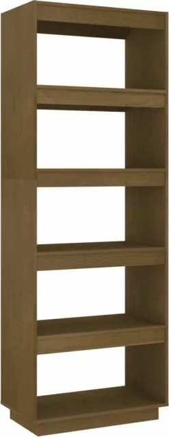 Furniture Limited - Boekenkast/kamerscherm 60x35x167 Cm Grenenhout Honingbruin