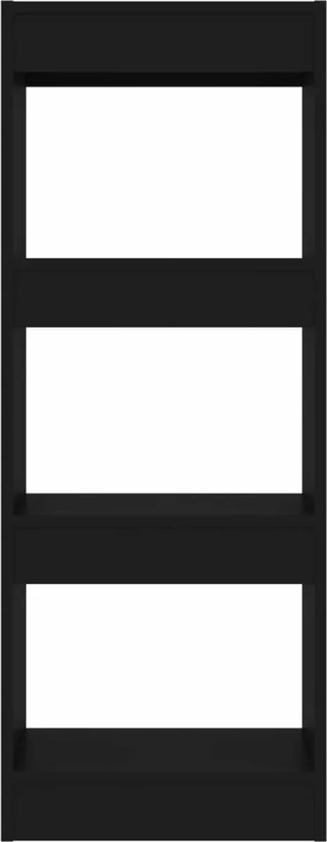 Furniture Limited - Boekenkast/kamerscherm 40x30x103 Cm Spaanplaat Zwart - Afbeelding 2