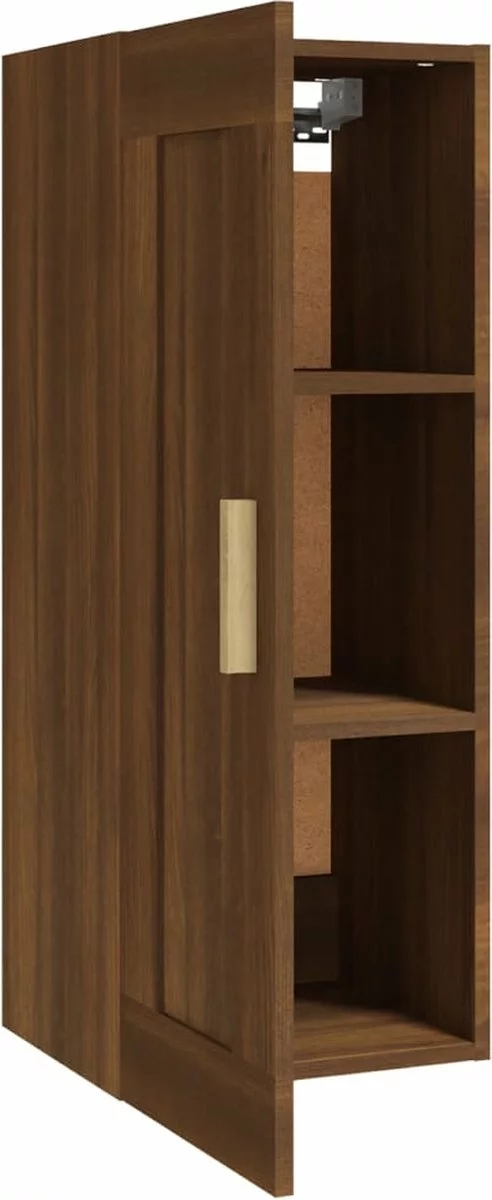 Furniture Limited - Wandkast 35x34x90 Cm Bewerkt Hout Bruineikenkleurig - Afbeelding 8