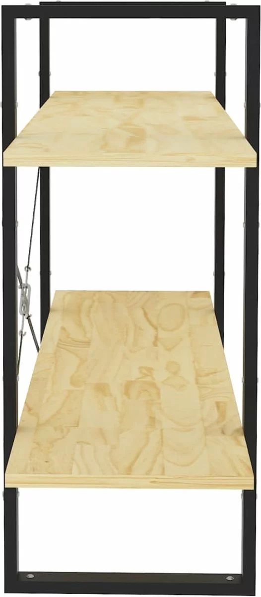 Furniture Limited - Boekenkast Met 2 Schappen 100x30x70 Cm Massief Grenenhout - Afbeelding 2