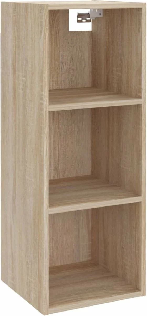 Furniture Limited - Wandkast 34,5x32,5x90 Cm Bewerkt Hout Sonoma Eikenkleurig - Afbeelding 9