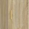 Furniture Limited - Wandkast 34,5x34x90 Cm Bewerkt Hout Sonoma Eikenkleurig