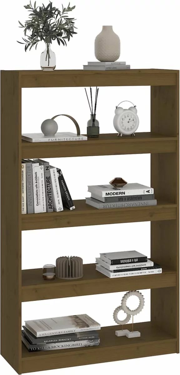 Furniture Limited - Boekenkast/kamerscherm 80x30x135,5 Cm Grenenhout Honingbruin - Afbeelding 7