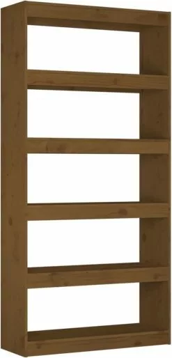 Furniture Limited - Boekenkast/kamerscherm 80x30x167,4 Cm Grenenhout Honingbruin