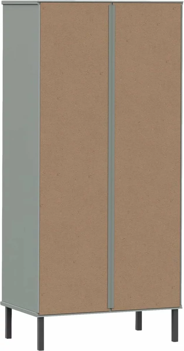 Furniture Limited - Boekenkast Met 2 Lades OSLO 60x35x128,5 Cm Massief Hout Grijs - Afbeelding 7