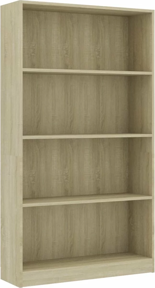 Furniture Limited - Boekenkast Met 4 Schappen 80x24x142 Cm Bewerkt Hout Sonoma Eik - Afbeelding 6