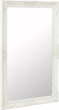 Furniture Limited - Wandspiegel Barok Stijl 60x100 Cm Wit