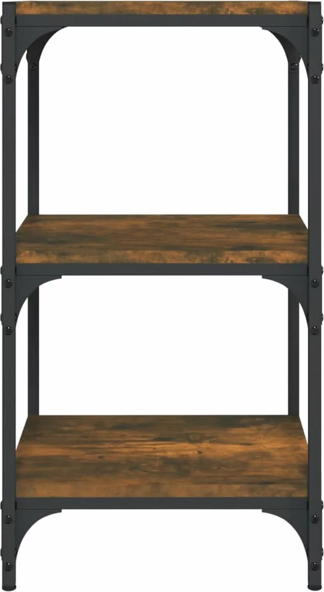 Furniture Limited - Boekenkast 40x33x70,5 Cm Bewerkt Hout En Staal Gerookt Eiken - Afbeelding 4