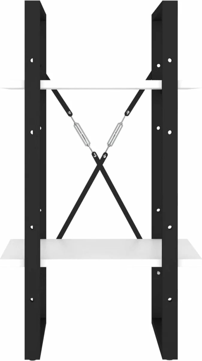 Furniture Limited - Boekenkast Met 2 Schappen 40x30x70 Cm Bewerkt Hout Wit - Afbeelding 5