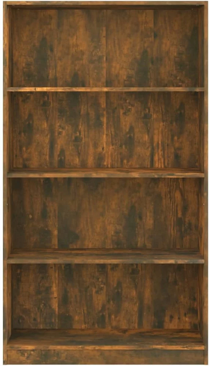 Furniture Limited - Boekenkast 4-laags 80x24x142 Cm Bewerkt Hout Gerookt Eikenkleur - Afbeelding 2