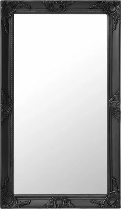 Furniture Limited - Wandspiegel Barok Stijl 60x100 Cm Zwart