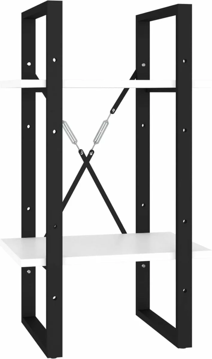 Furniture Limited - Boekenkast Met 2 Schappen 40x30x70 Cm Bewerkt Hout Wit - Afbeelding 8