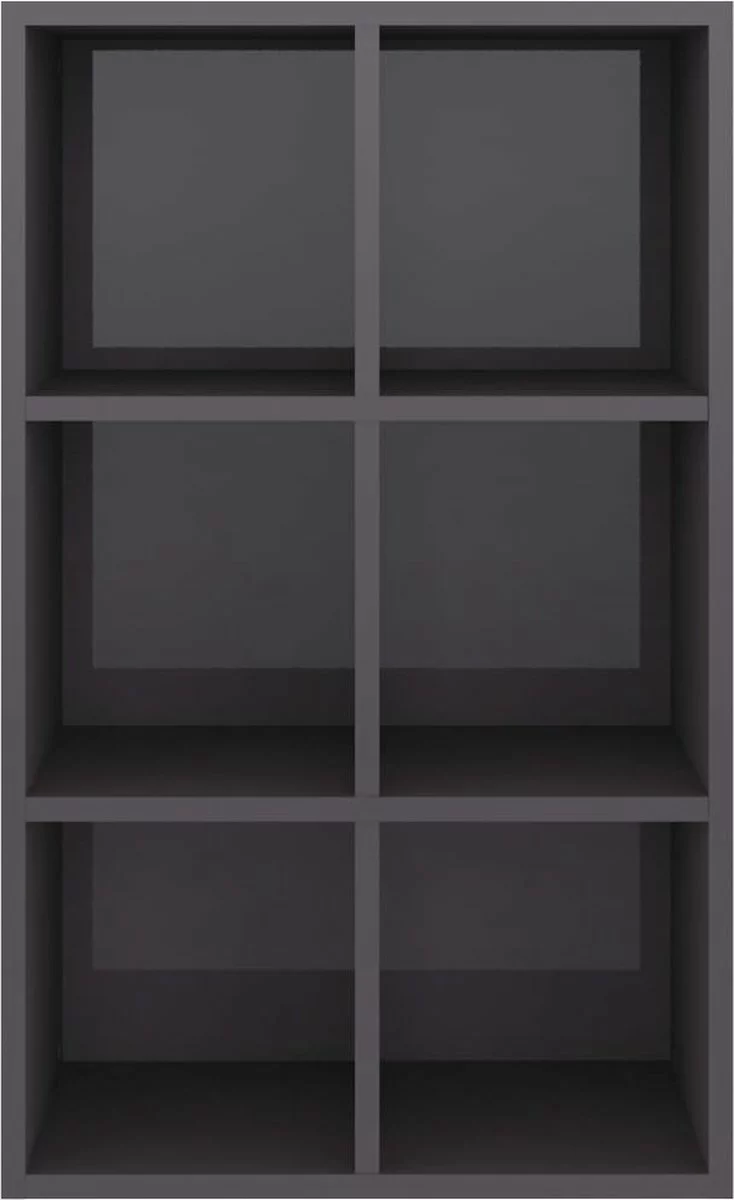 Furniture Limited - Boekenkast/dressoir 66x30x97,8 Cm Bewerkt Hout Hoogglans Grijs - Afbeelding 5