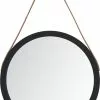 Furniture Limited - Wandspiegel Met Band Ø 55 Cm Zwart