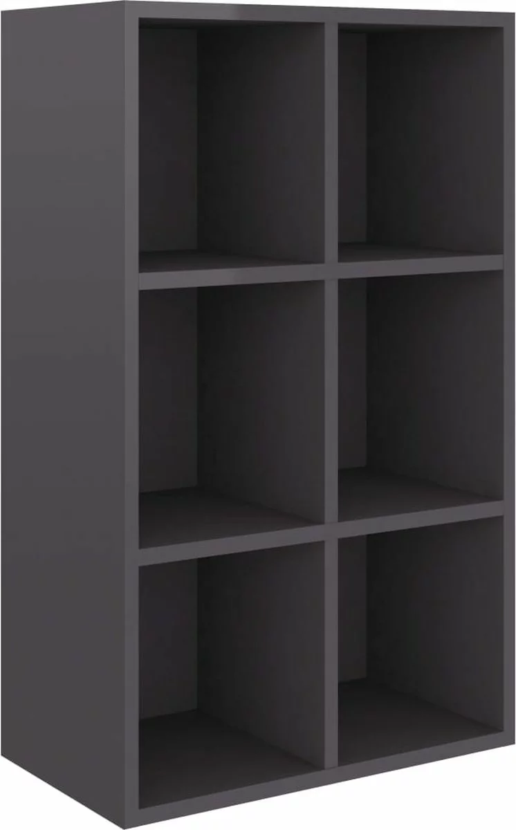 Furniture Limited - Boekenkast/dressoir 66x30x97,8 Cm Bewerkt Hout Hoogglans Grijs