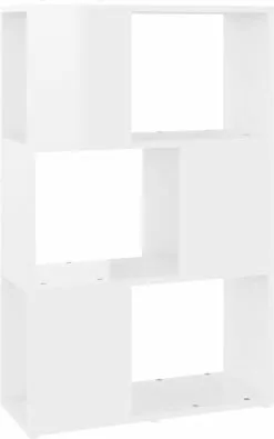 Furniture Limited - Boekenkast/kamerscherm 60x24x94 Cm Spaanplaat Hoogglans Wit